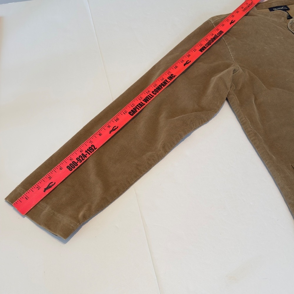 Denim & Co Womens Tan Corduroy Mandarin Collar Button Front Shirt Jacket Large - Picture 8 of 10